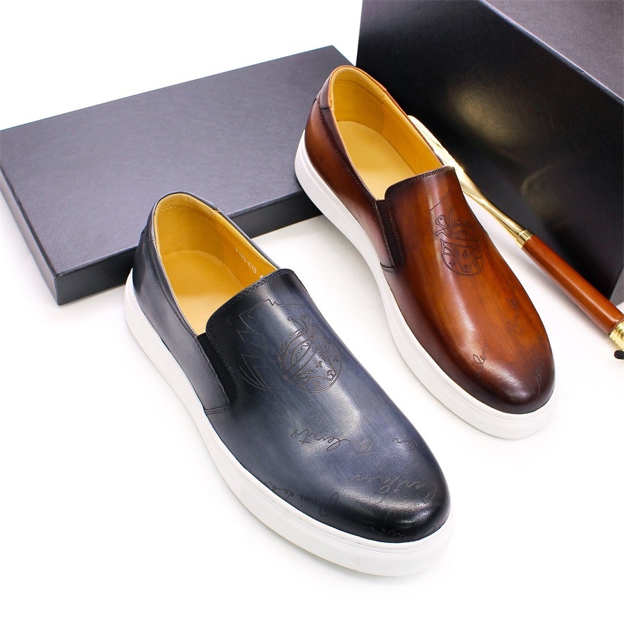 WalkPrime WalkPrime - Mocasines cómodos de cuero genuino de estilo europeo, estilo casual, sin cordones, versátiles y de uso diario para hombre_voghion.com