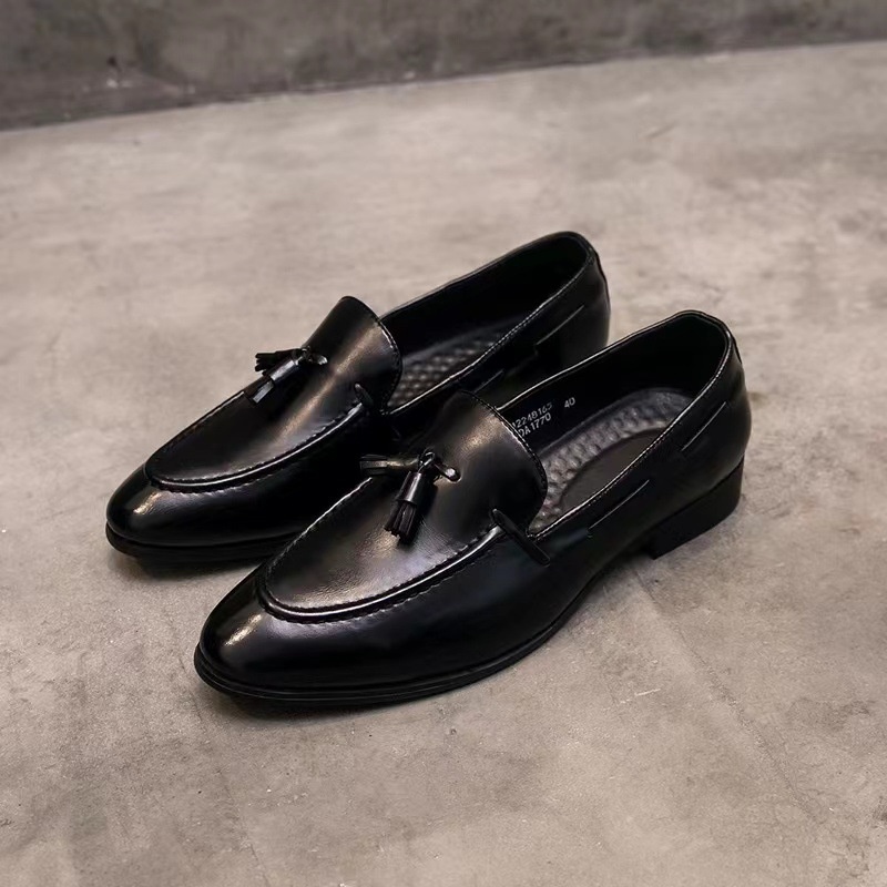 WalkPrime WalkPrime Tassel Loafers Men Pointed Toe European American British Slip-On Men's Casual Leather Shoes 2023 New Trendy Moccasins_voghion.com
