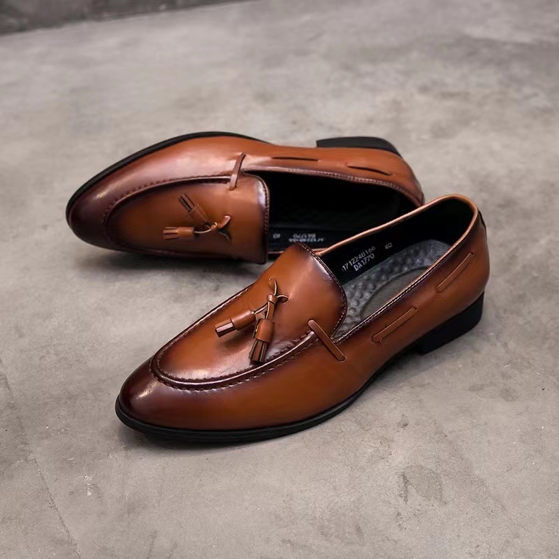 WalkPrime WalkPrime Tassel Loafers Men Pointed Toe European American British Slip-On Men's Casual Leather Shoes 2023 New Trendy Moccasins_voghion.com