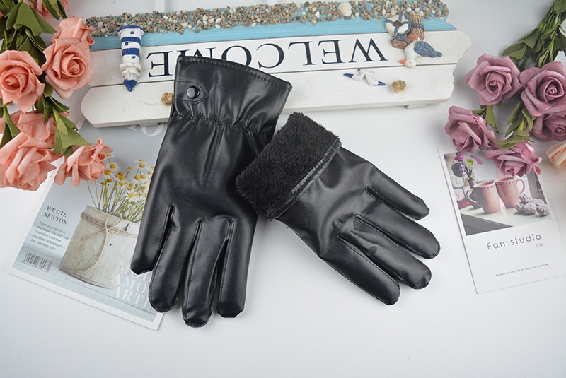 boy Boy Boy Men's Adult Windproof Rainproof Cycling Touchscreen Fashion Leather Five-Finger Autumn Winter Season Warm Thickened_voghion.com