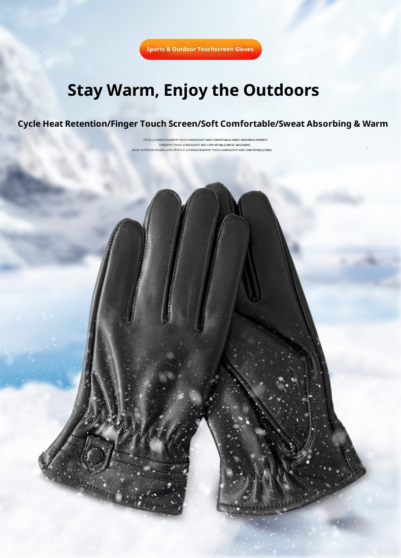 Guanti da uomo in vera pelle, invernali, caldi, foderati in pile, spessi, da motociclista, sottili, in pelle di pecora, da uomo_voghion.com