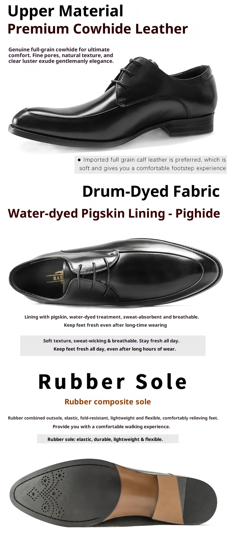 Scarpe da sposa da uomo Voyage Business Formale Derby in pelle con lacci a punta in vacchetta, stile coreano alla moda_voghion.com