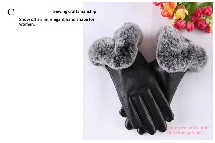 boy Boy Boy Men's Adult Windproof Rainproof Cycling Touchscreen Fashion Leather Five-Finger Autumn Winter Season Warm Thickened_voghion.com