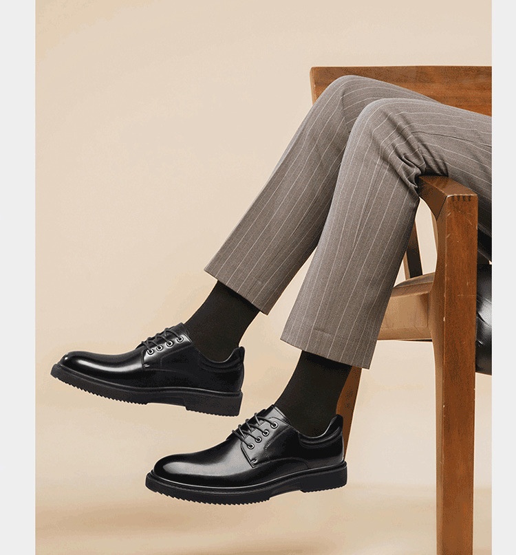 Voyage Autumn Winter New Formal Leather Men's Business Dad Height Increasing Casual Derby Groom Wedding Shoes_voghion.com