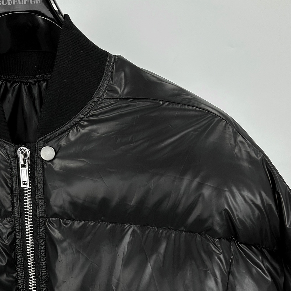 Veste d'hiver SUBHUMAN pour homme, taille 25, couleur foncée, résistante au froid, épaisse, style punk, col baseball, aspect brillant._voghion.com