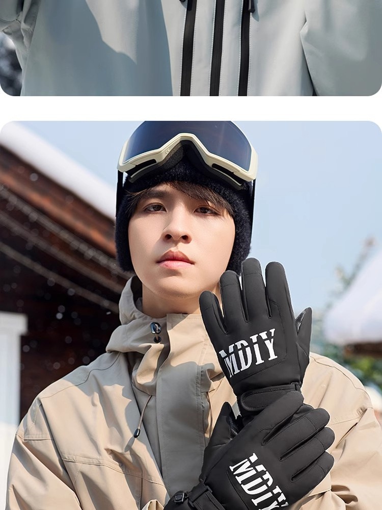 Guanti da sci per bici elettrica, caldi, invernali, spessi, impermeabili, antivento, a prova di freddo, per bambini, autunno_voghion.com