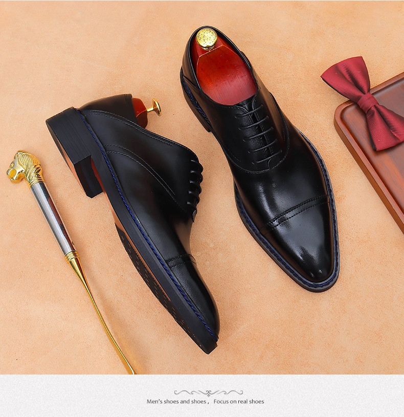 Voyage Dreigelenk-Oxford-Schnürschuhe aus echtem britischem Leder für Herren_voghion.com