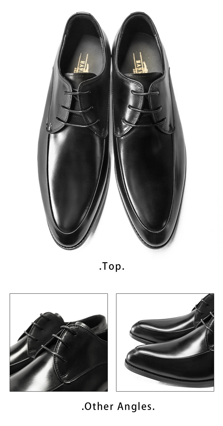 Scarpe da sposa da uomo Voyage Business Formale Derby in pelle con lacci a punta in vacchetta, stile coreano alla moda_voghion.com