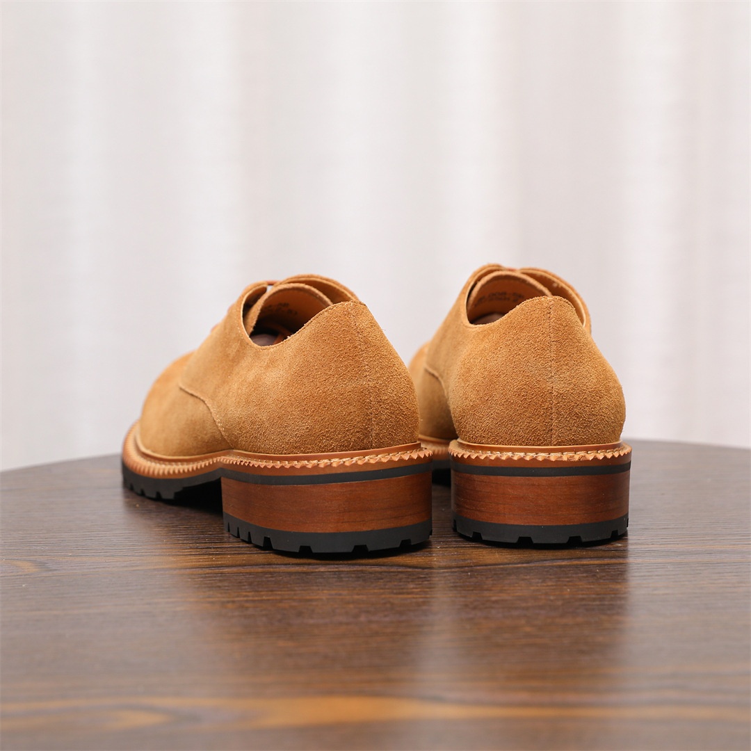 Voyage 2025 New Men's Low-top Derby Casual Large Leather Suede Comfortable Breathable Cowhide Single Shoes For Men_voghion.com