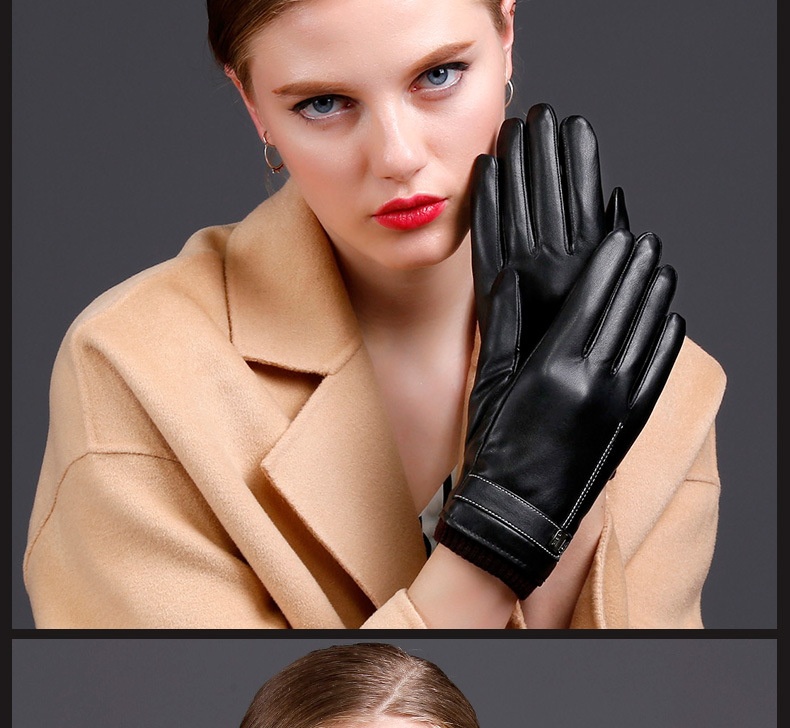 Damen-Fleecehandschuhe für Herbst/Winter, gefüttert, dick und warm, Paar-Stil, Touchscreen-kompatibel, für E-Bikes, neue Lederhandschuhe_voghion.com