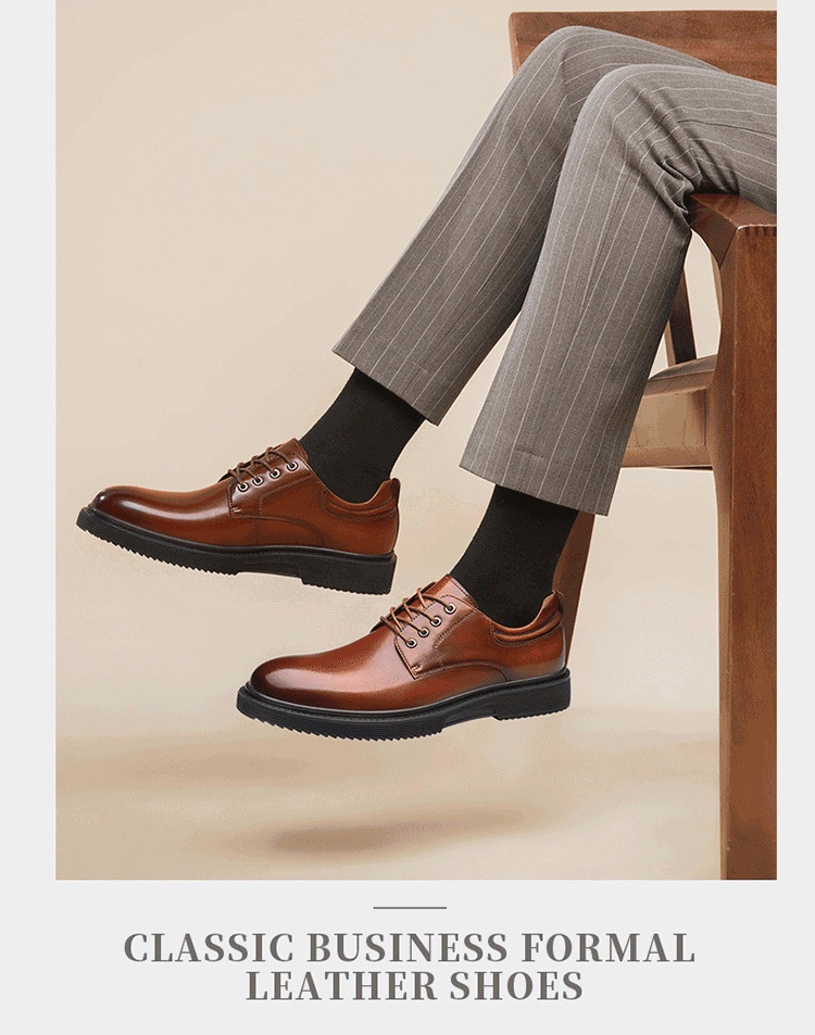 Voyage Autumn Winter New Formal Leather Men's Business Dad Height Increasing Casual Derby Groom Wedding Shoes_voghion.com