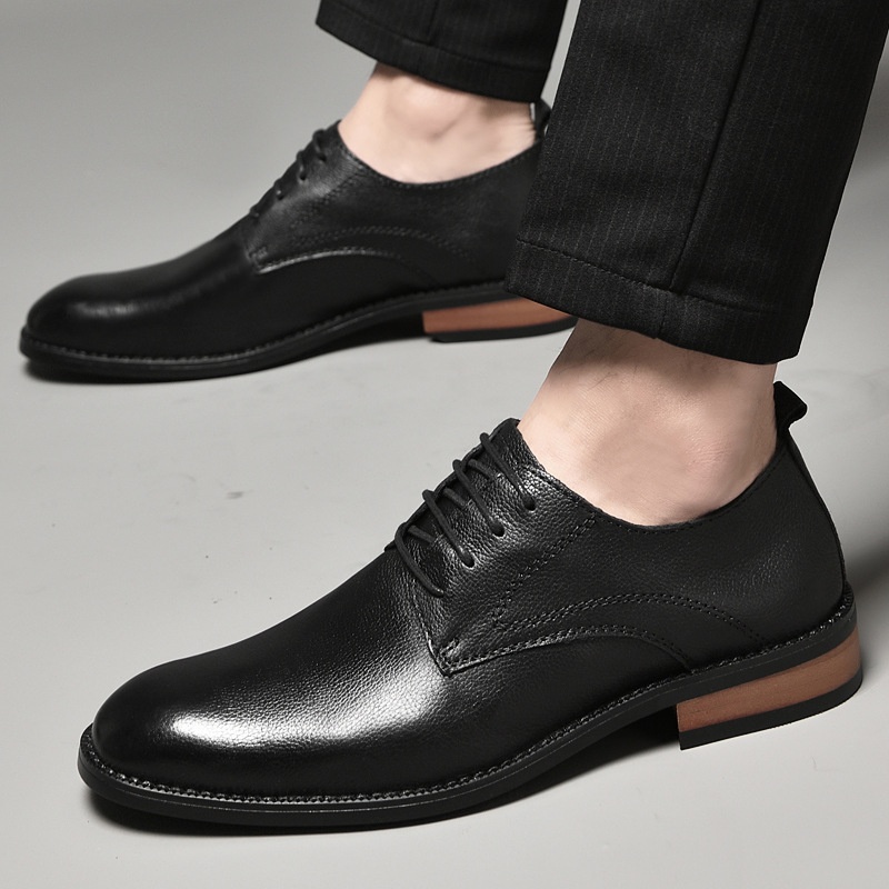 Voyage 2022 Autumn Formal Casual Business Soft Leather Men's British Style Groom Wedding Derby Shoes Men_voghion.com