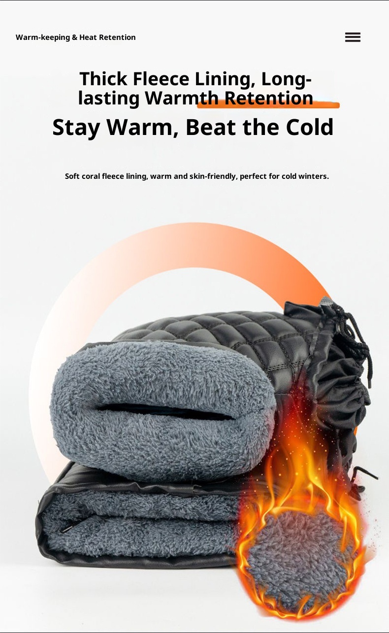 Coprimanubrio per bici elettrica per ragazzo Guanti da moto invernali foderati in pile, spessi, caldi, antivento, impermeabili, antifreddo_voghion.com