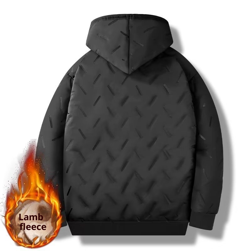 boy New Winter Lamb Wool Coat Hooded For Men, Thickened And Oversized Cotton Padded Down Jacket_voghion.com