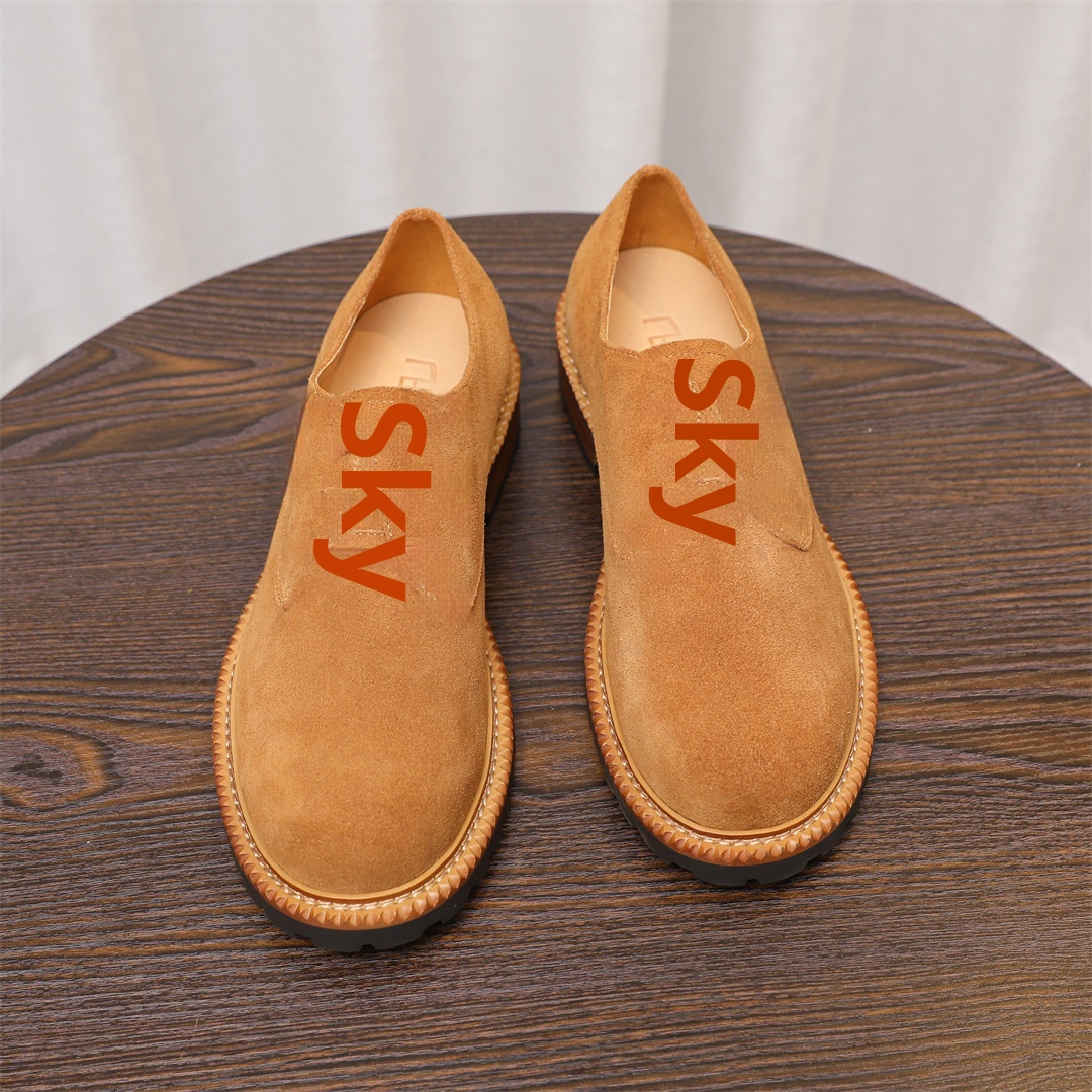 Voyage 2025 New Men's Low-top Derby Casual Large Leather Suede Comfortable Breathable Cowhide Single Shoes For Men_voghion.com