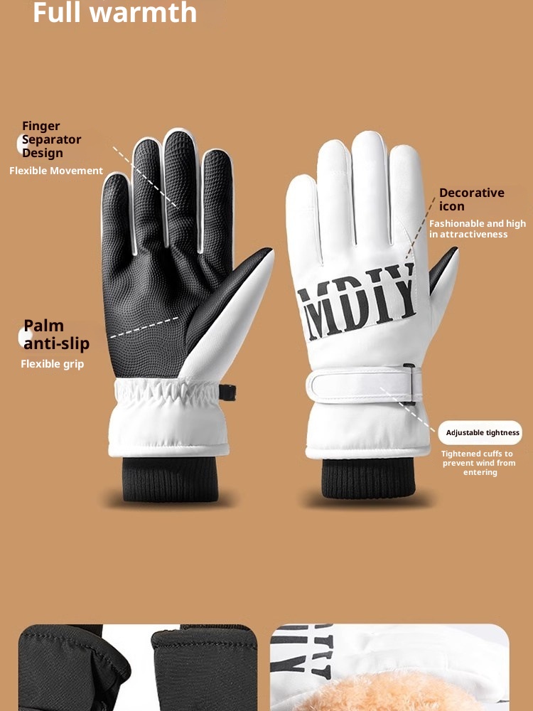 Guanti da sci per bici elettrica, caldi, invernali, spessi, impermeabili, antivento, a prova di freddo, per bambini, autunno_voghion.com