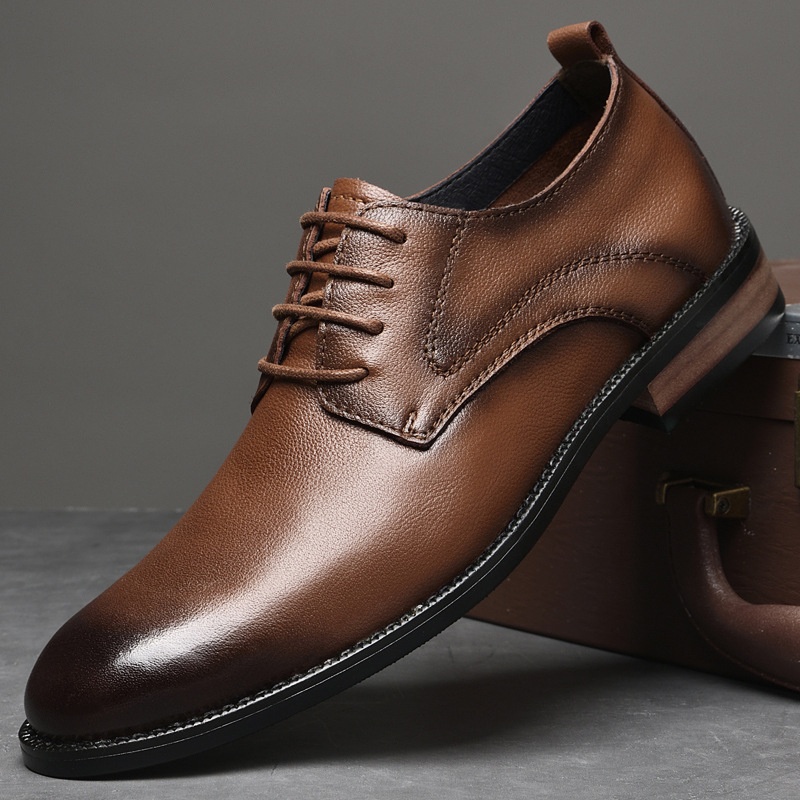 Voyage 2022 Autumn Formal Casual Business Soft Leather Men's British Style Groom Wedding Derby Shoes Men_voghion.com