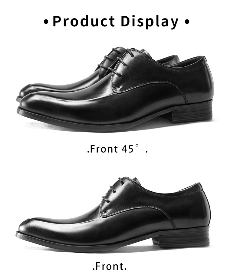 Scarpe da sposa da uomo Voyage Business Formale Derby in pelle con lacci a punta in vacchetta, stile coreano alla moda_voghion.com