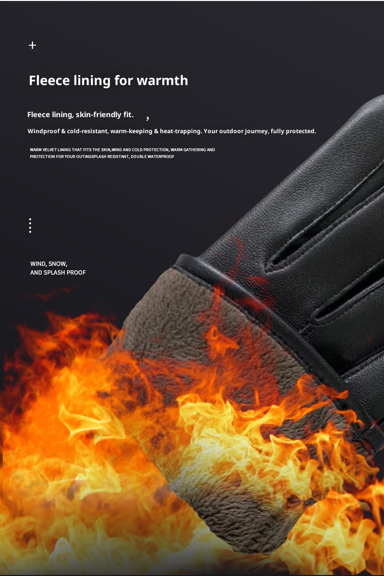 Guanti da uomo in vera pelle, invernali, caldi, foderati in pile, spessi, da motociclista, sottili, in pelle di pecora, da uomo_voghion.com