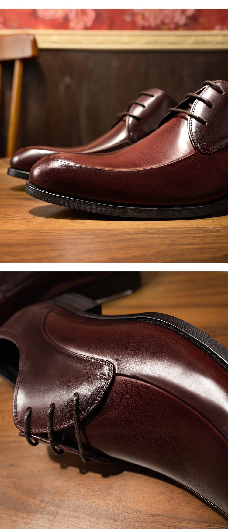 Scarpe da sposa da uomo Voyage Business Formale Derby in pelle con lacci a punta in vacchetta, stile coreano alla moda_voghion.com