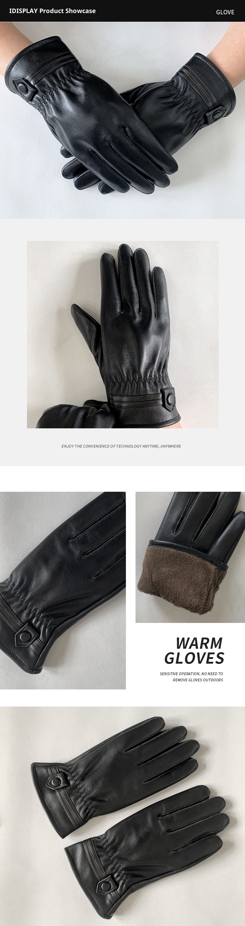 Guanti da uomo in vera pelle, invernali, caldi, foderati in pile, spessi, da motociclista, sottili, in pelle di pecora, da uomo_voghion.com