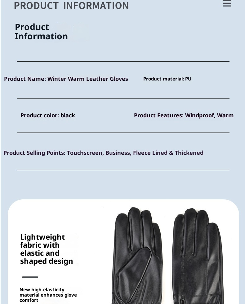 Guanti da uomo invernali in pelle, antivento, foderati in pile, spessi, per ciclismo, guida, caldi, impermeabili, antiscivolo_voghion.com