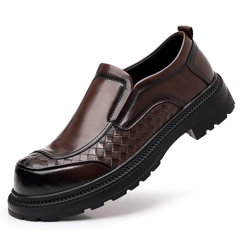 WalkPrime Große, dicksohlige Loafer – Neue europäische und amerikanische Derby-Business-Lederschuhe für Herren – Trendige Herrenschuhe mit Absatzhöhe_voghion.com