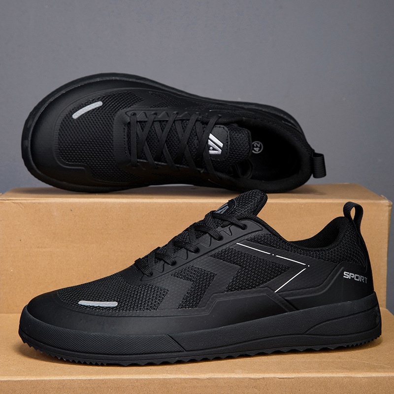 Zees Cross-Border Men's Outdoor Hiking All Black Sports Trendy Wide Toe Casual Board Size 48 Barefoot Shoes_voghion.com