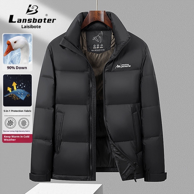 boy Men's Thickened Goose Winter New Color-Block Fashion Short Puffer Youth North Down Jacket Coat_voghion.com