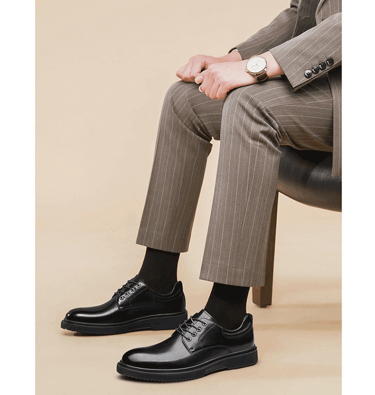 Voyage Autumn Winter New Formal Leather Men's Business Dad Height Increasing Casual Derby Groom Wedding Shoes_voghion.com
