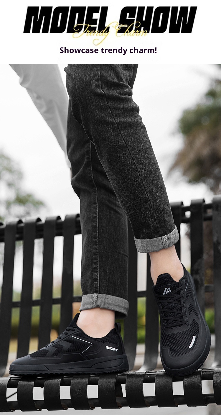 Zees Cross-Border Men's Outdoor Hiking All Black Sports Trendy Wide Toe Casual Board Size 48 Barefoot Shoes_voghion.com