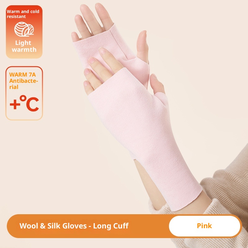 boy Boy Boy Cationic Gloves Half Palm Touch Screen Warmth Fingerless Cold Protection Autumn Winter Versatile Unisex Driving Office_voghion.com