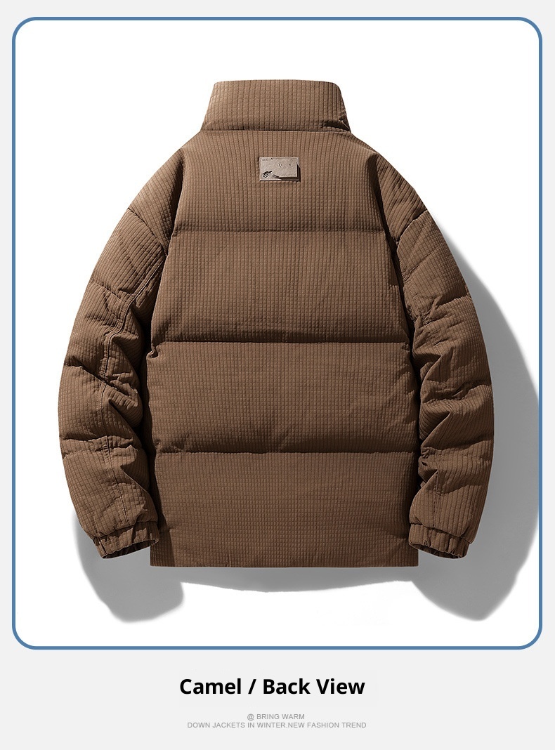 boy Autumn Stand Collar Down Winter New Trendy Design Short Puffer Jacket Thickened Warm Coat Men_voghion.com