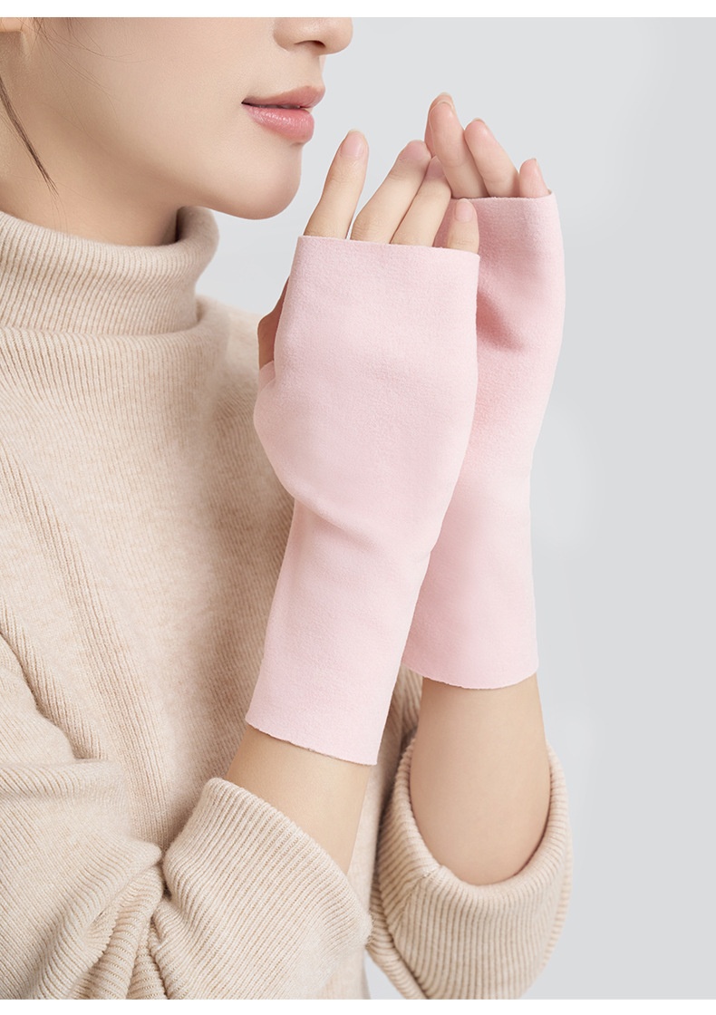 boy Boy Boy Cationic Gloves Half Palm Touch Screen Warmth Fingerless Cold Protection Autumn Winter Versatile Unisex Driving Office_voghion.com