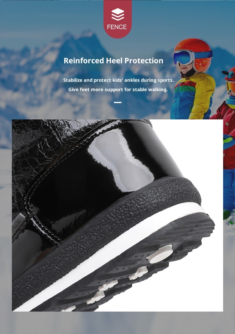 Zees EP-T029 Parent-Child Crack Pattern Ski Non-Slip Sole Boys And Girls Snow Boots Fleece Lined Thickened_voghion.com