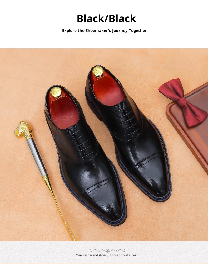 Voyage Dreigelenk-Oxford-Schnürschuhe aus echtem britischem Leder für Herren_voghion.com