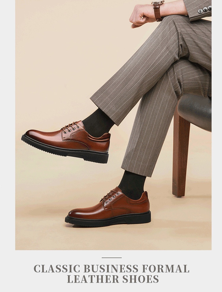 Voyage Autumn Winter New Formal Leather Men's Business Dad Height Increasing Casual Derby Groom Wedding Shoes_voghion.com