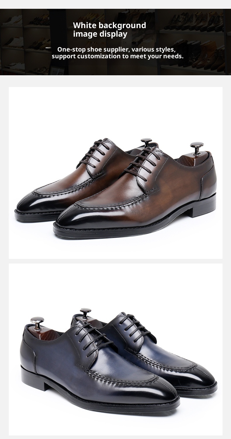 Voyage Voyage New Versatile Formal With Front Lace-up, Low-top Suit Genuine Leather Derby Shoes, Italian And Norwegian Hand-stitched_voghion.com