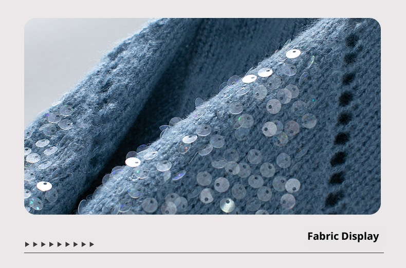 ChicShe ChicShe Fuzzy Rain Fashion Hollow Out Sequin Knitted Women, New Autumn Winter European And American Cross-Border Diamond Pattern_voghion.com