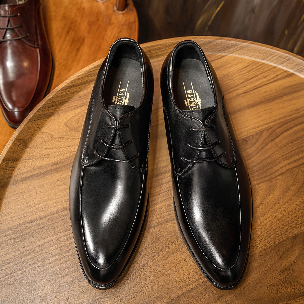 Scarpe da sposa da uomo Voyage Business Formale Derby in pelle con lacci a punta in vacchetta, stile coreano alla moda_voghion.com