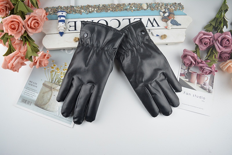 boy Boy Boy Men's Adult Windproof Rainproof Cycling Touchscreen Fashion Leather Five-Finger Autumn Winter Season Warm Thickened_voghion.com