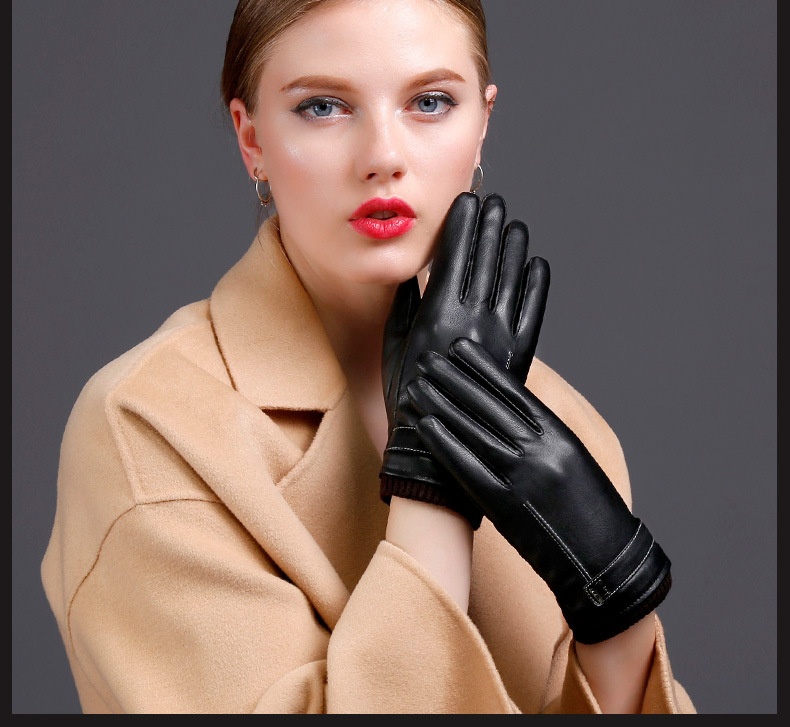 Damen-Fleecehandschuhe für Herbst/Winter, gefüttert, dick und warm, Paar-Stil, Touchscreen-kompatibel, für E-Bikes, neue Lederhandschuhe_voghion.com