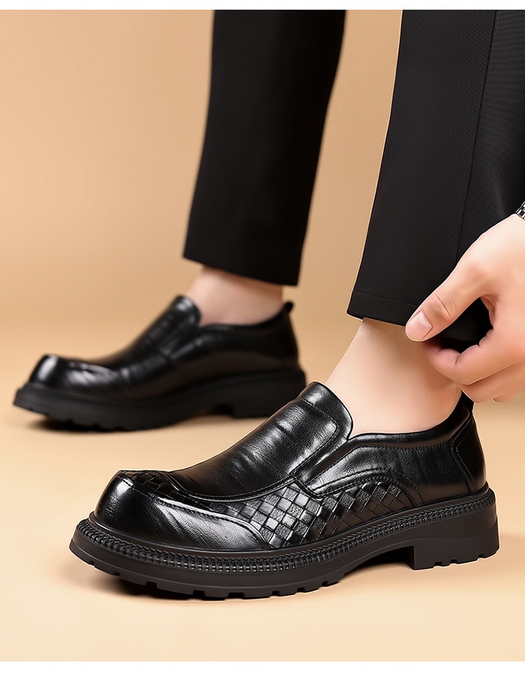 WalkPrime Große, dicksohlige Loafer – Neue europäische und amerikanische Derby-Business-Lederschuhe für Herren – Trendige Herrenschuhe mit Absatzhöhe_voghion.com