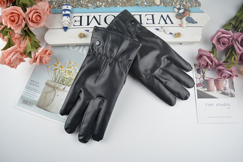 boy Boy Boy Men's Adult Windproof Rainproof Cycling Touchscreen Fashion Leather Five-Finger Autumn Winter Season Warm Thickened_voghion.com