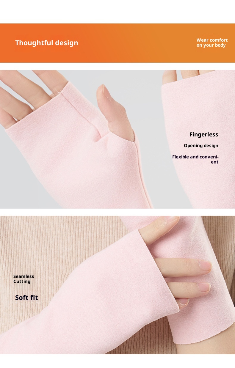 boy Boy Boy Cationic Gloves Half Palm Touch Screen Warmth Fingerless Cold Protection Autumn Winter Versatile Unisex Driving Office_voghion.com