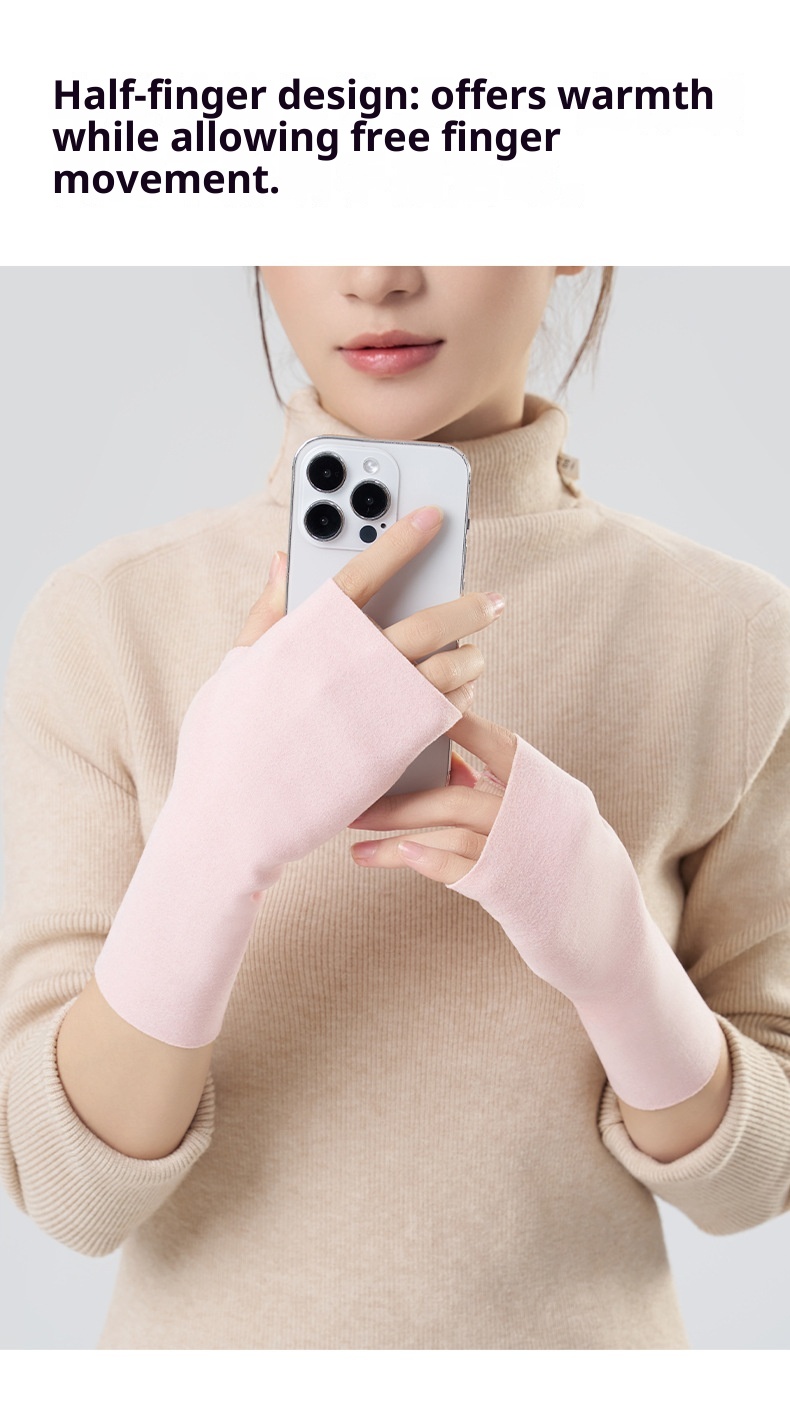 boy Boy Boy Cationic Gloves Half Palm Touch Screen Warmth Fingerless Cold Protection Autumn Winter Versatile Unisex Driving Office_voghion.com