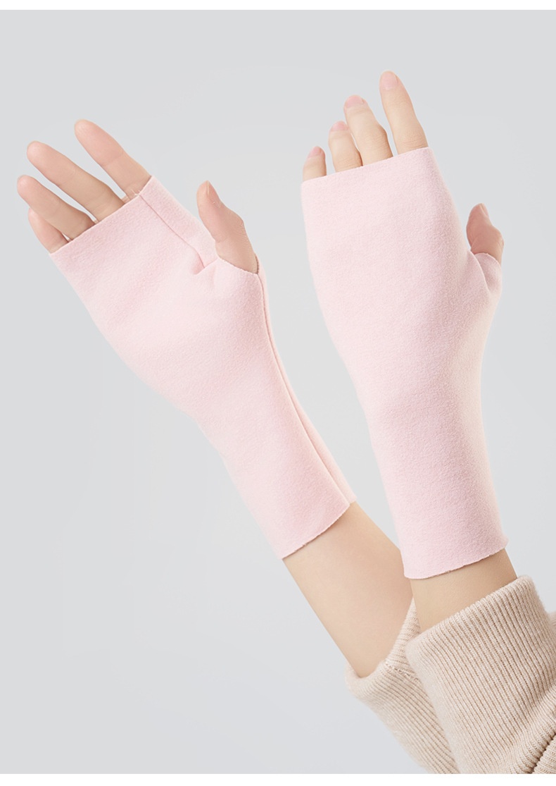 boy Boy Boy Cationic Gloves Half Palm Touch Screen Warmth Fingerless Cold Protection Autumn Winter Versatile Unisex Driving Office_voghion.com