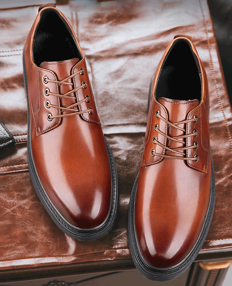 Voyage Autumn Winter New Formal Leather Men's Business Dad Height Increasing Casual Derby Groom Wedding Shoes_voghion.com