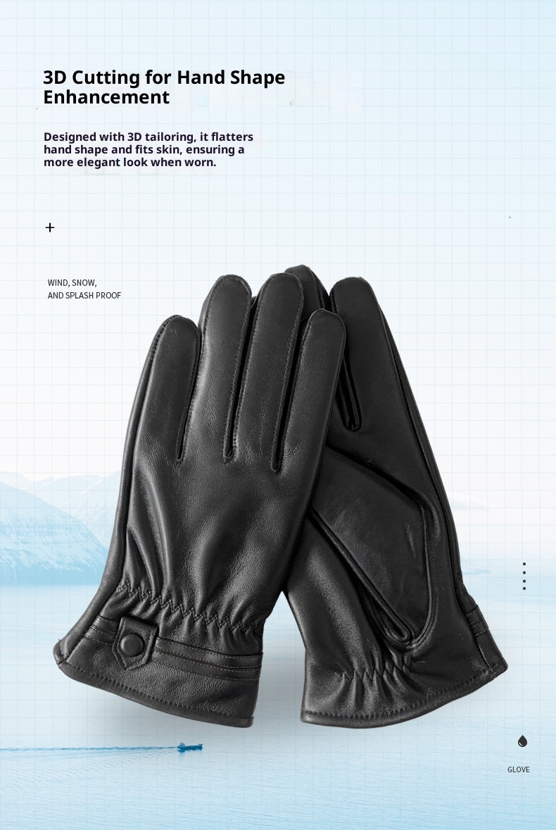 Guanti da uomo in vera pelle, invernali, caldi, foderati in pile, spessi, da motociclista, sottili, in pelle di pecora, da uomo_voghion.com