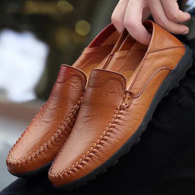 Voyage Voyage Men's Low-top Driving Loafers Casual Breathable Daily Leather Soft Sole Slip-on Shoes Wholesale_voghion.com